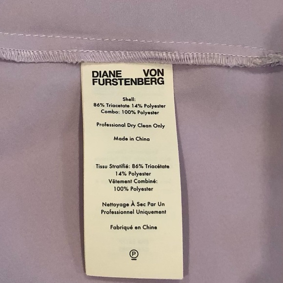 Diane von Fürstenberg Spaghetti Strap Lilac with White Lace Cami Sz M - Picture 10 of 15